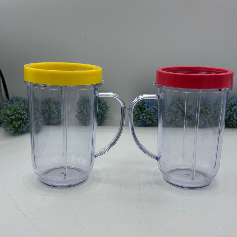 Magic Bullet Replacement Cups, Color Rim Rings Red,Yellow - Picture 2 of 9